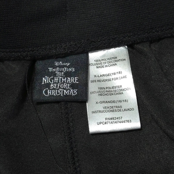 ✨️4/$20. NIGHTMARE BEFORE XMAS Silver Printed Velour Joggers With Elastic Waist - Picture 11 of 16